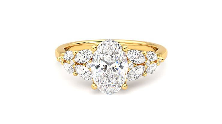Taylor & Hart Cascade Oval Engagement Ring 360 degree image 29