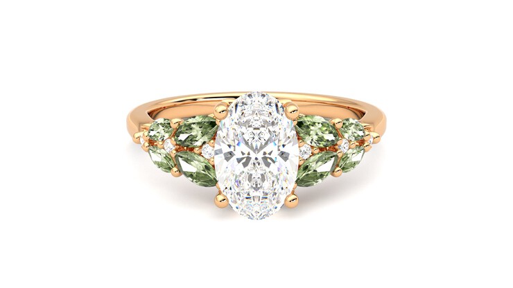 Taylor & Hart Cascade Oval Engagement Ring 360 detail 01