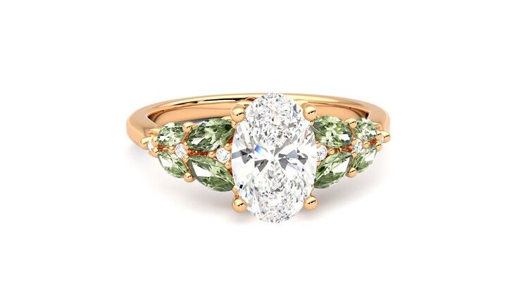 Taylor & Hart Cascade Oval Engagement Ring 360 degree image 2
