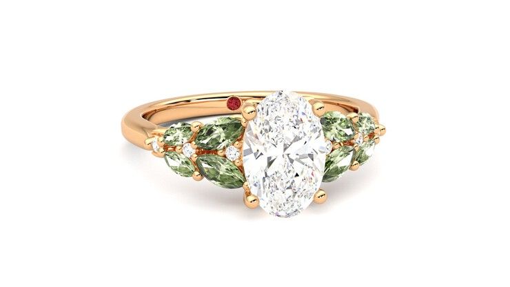 Taylor & Hart Cascade Oval Engagement Ring 360 degree image 3
