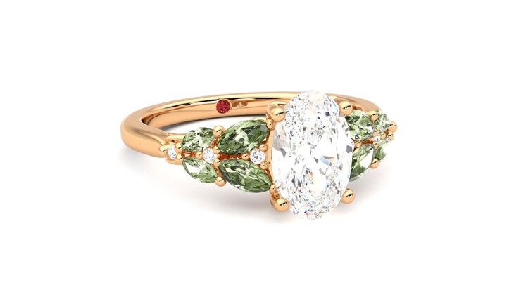 Taylor & Hart Cascade Oval Engagement Ring 360 degree image 4
