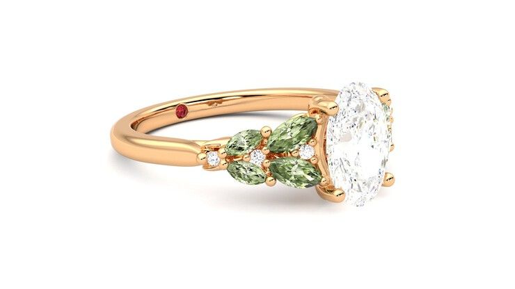 Taylor & Hart Cascade Oval Engagement Ring 360 degree image 6