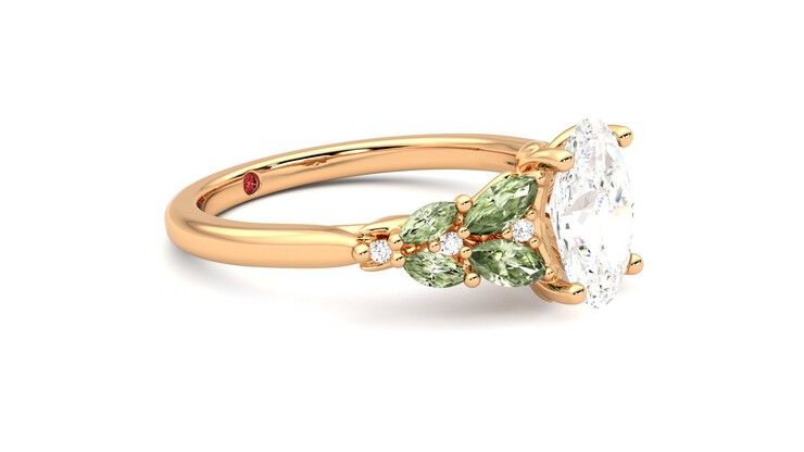 Taylor & Hart Cascade Oval Engagement Ring 360 degree image 7