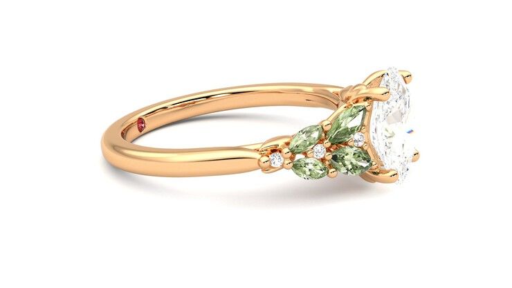 Taylor & Hart Cascade Oval Engagement Ring 360 degree image 8