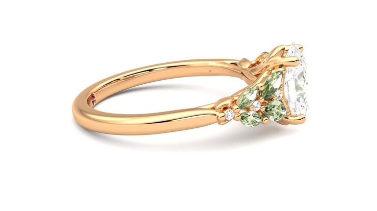 Taylor & Hart Cascade Oval Engagement Ring 360 degree image 9