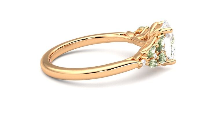 Taylor & Hart Cascade Oval Engagement Ring 360 degree image 10