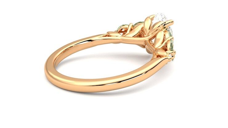 Taylor & Hart Cascade Oval Engagement Ring 360 degree image 12