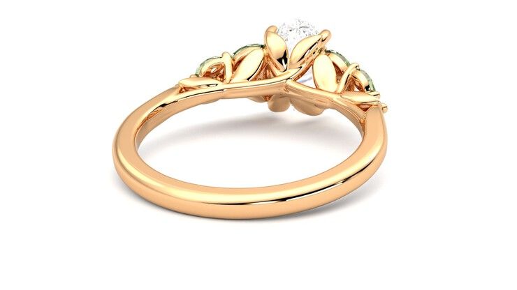 Taylor & Hart Cascade Oval Engagement Ring 360 degree image 14