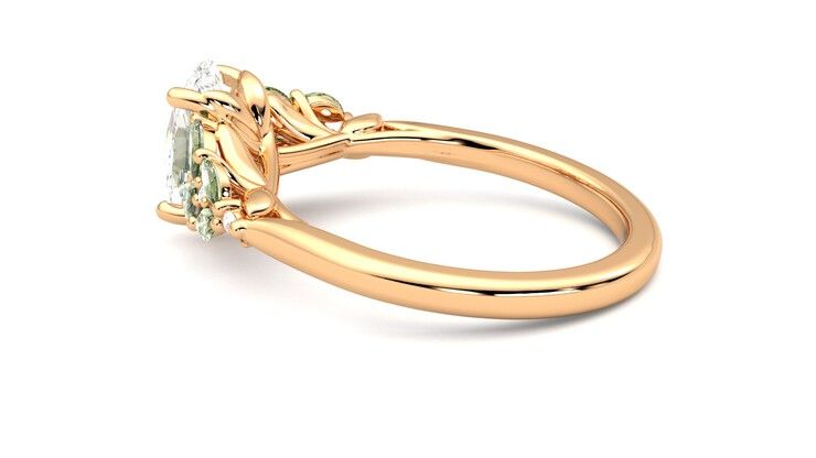 Taylor & Hart Cascade Oval Engagement Ring 360 degree image 19
