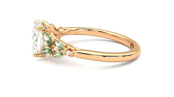 Taylor & Hart Cascade Oval Engagement Ring 360 degree image 21