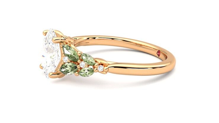 Taylor & Hart Cascade Oval Engagement Ring 360 degree image 22