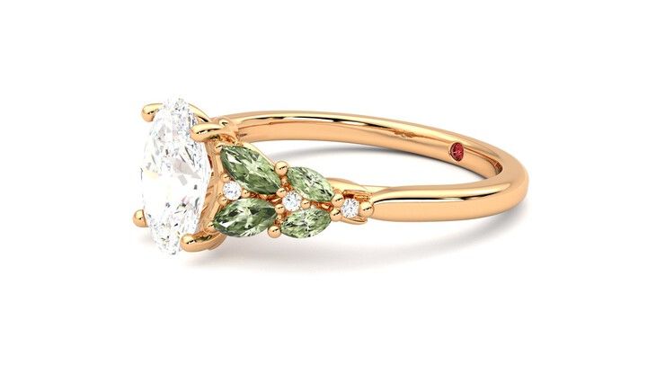 Taylor & Hart Cascade Oval Engagement Ring 360 degree image 23