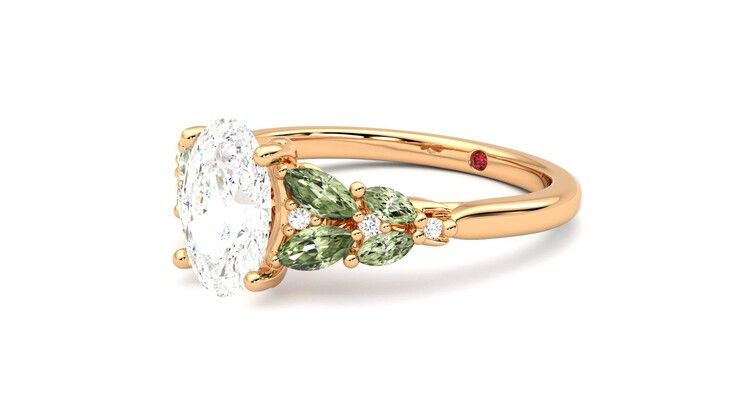 Taylor & Hart Cascade Oval Engagement Ring 360 degree image 24