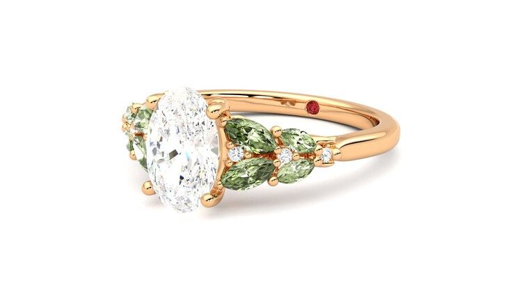 Taylor & Hart Cascade Oval Engagement Ring 360 degree image 25
