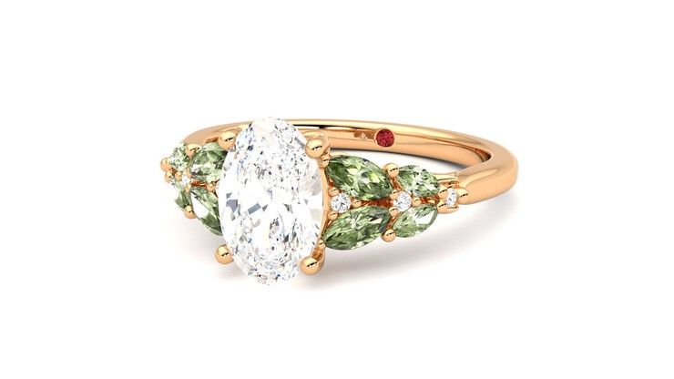 Taylor & Hart Cascade Oval Engagement Ring 360 degree image 26