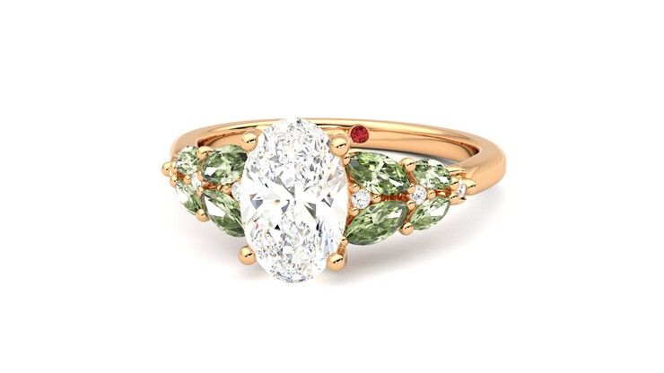 Taylor & Hart Cascade Oval Engagement Ring 360 degree image 27