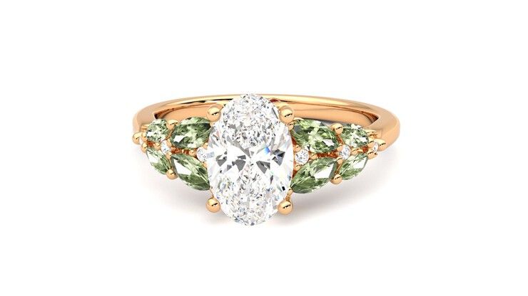 Taylor & Hart Cascade Oval Engagement Ring 360 degree image 28
