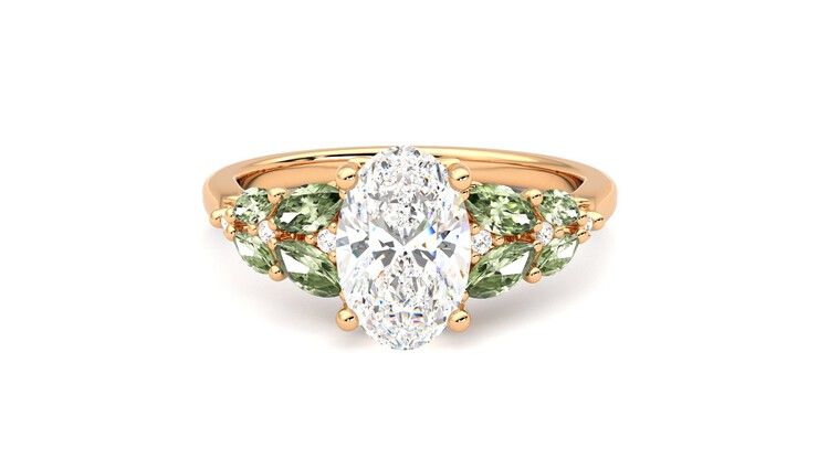 Taylor & Hart Cascade Oval Engagement Ring 360 degree image 29