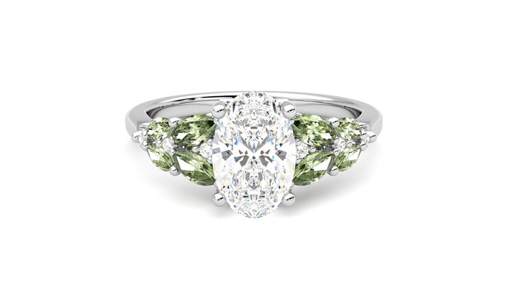 Taylor & Hart Cascade Oval Engagement Ring 360 detail 01