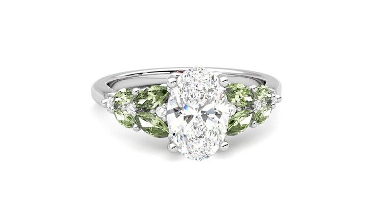 Taylor & Hart Cascade Oval Engagement Ring 360 degree image 2