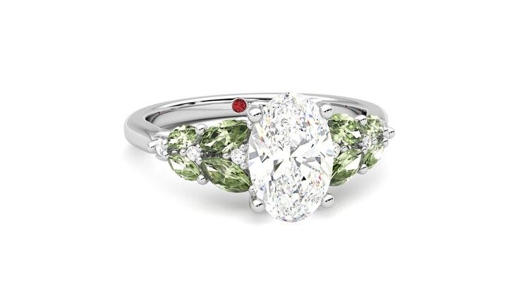 Taylor & Hart Cascade Oval Engagement Ring 360 degree image 3