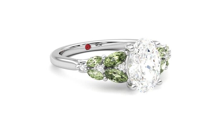 Taylor & Hart Cascade Oval Engagement Ring 360 degree image 5