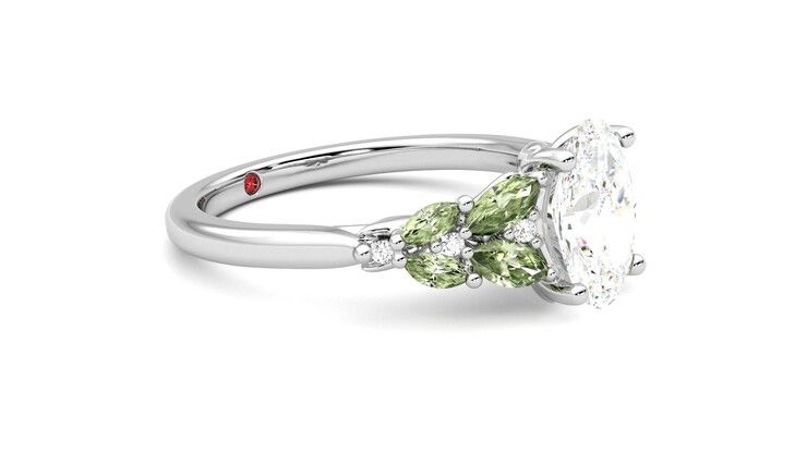 Taylor & Hart Cascade Oval Engagement Ring 360 degree image 7