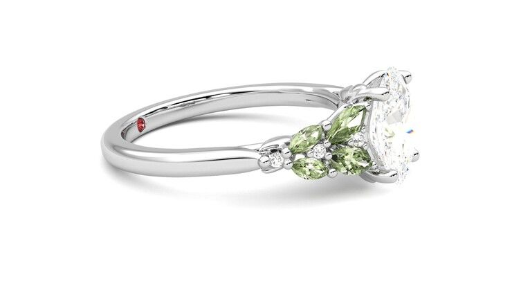 Taylor & Hart Cascade Oval Engagement Ring 360 degree image 8