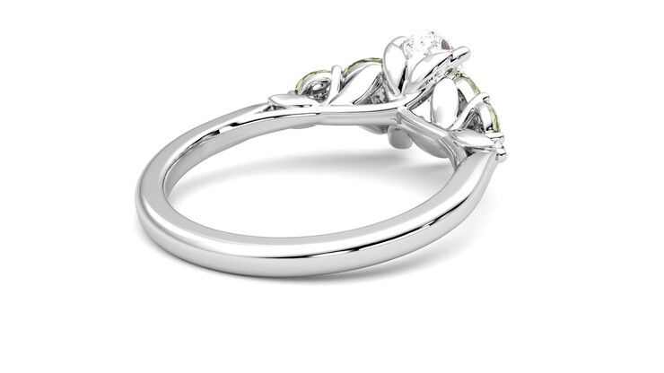 Taylor & Hart Cascade Oval Engagement Ring 360 degree image 13