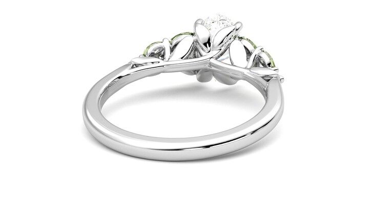 Taylor & Hart Cascade Oval Engagement Ring 360 degree image 14