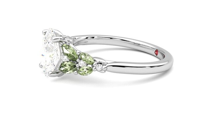 Taylor & Hart Cascade Oval Engagement Ring 360 degree image 22