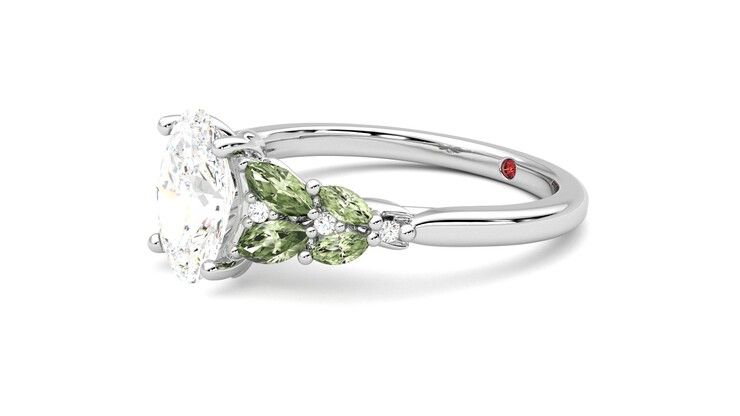 Taylor & Hart Cascade Oval Engagement Ring 360 degree image 23