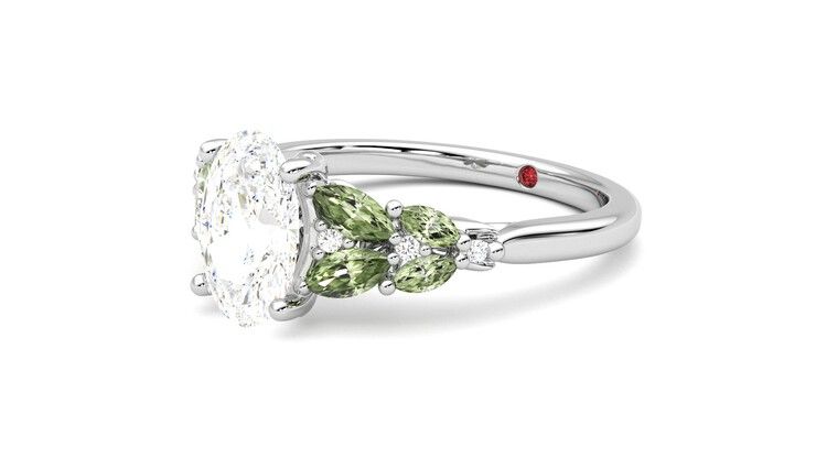 Taylor & Hart Cascade Oval Engagement Ring 360 degree image 24
