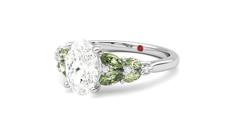Taylor & Hart Cascade Oval Engagement Ring 360 degree image 25