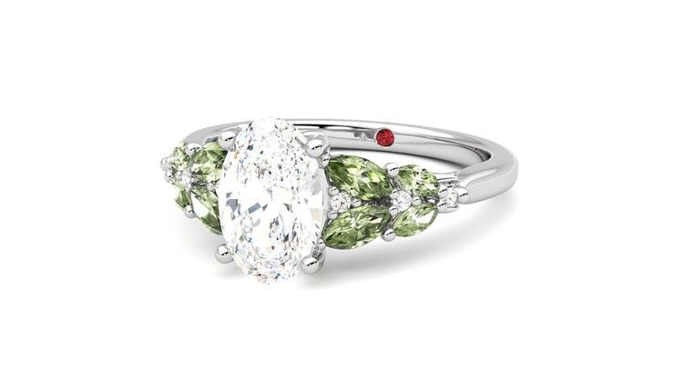 Taylor & Hart Cascade Oval Engagement Ring 360 degree image 26
