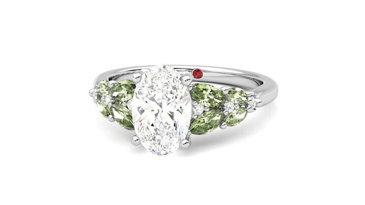Taylor & Hart Cascade Oval Engagement Ring 360 degree image 27