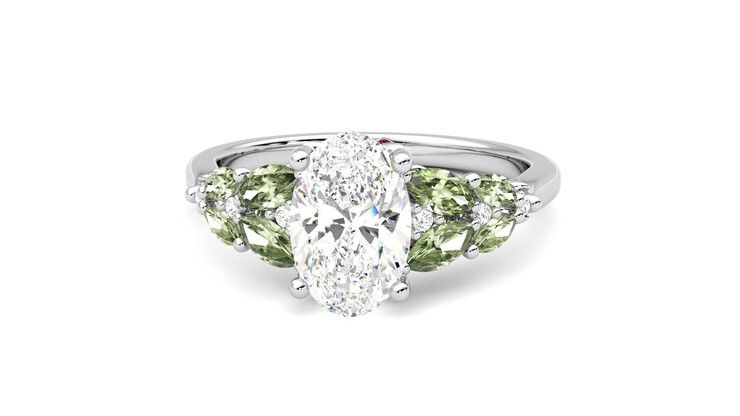 Taylor & Hart Cascade Oval Engagement Ring 360 degree image 28