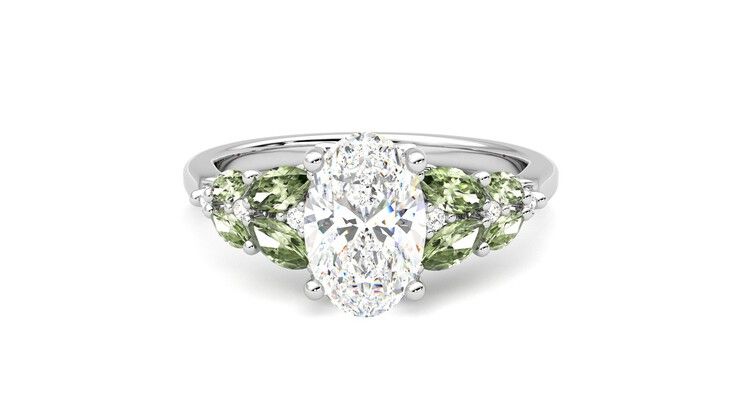Taylor & Hart Cascade Oval Engagement Ring 360 degree image 29