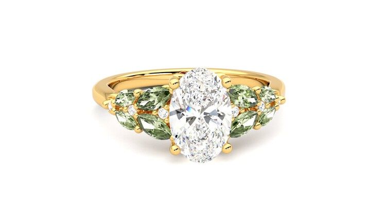 Taylor & Hart Cascade Oval Engagement Ring 360 degree image 2