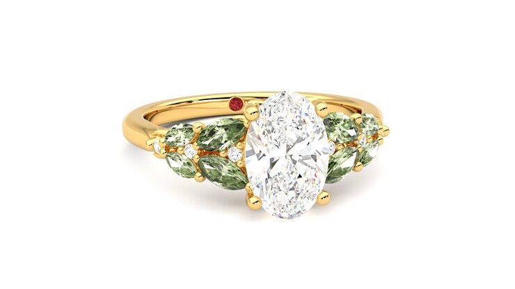 Taylor & Hart Cascade Oval Engagement Ring 360 degree image 3