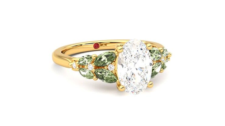 Taylor & Hart Cascade Oval Engagement Ring 360 degree image 4