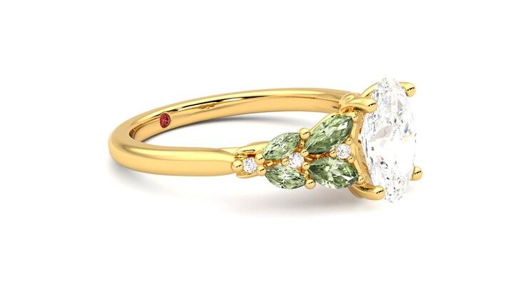 Taylor & Hart Cascade Oval Engagement Ring 360 degree image 7