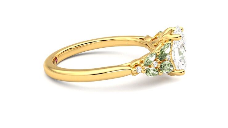 Taylor & Hart Cascade Oval Engagement Ring 360 degree image 9