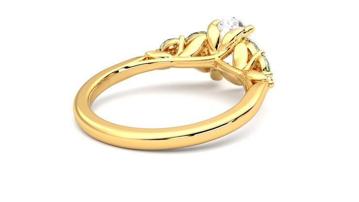 Taylor & Hart Cascade Oval Engagement Ring 360 degree image 13