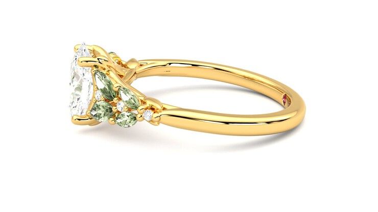 Taylor & Hart Cascade Oval Engagement Ring 360 degree image 21
