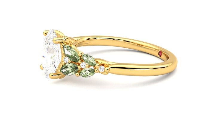 Taylor & Hart Cascade Oval Engagement Ring 360 degree image 22