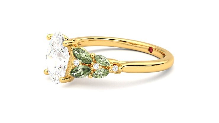 Taylor & Hart Cascade Oval Engagement Ring 360 degree image 23