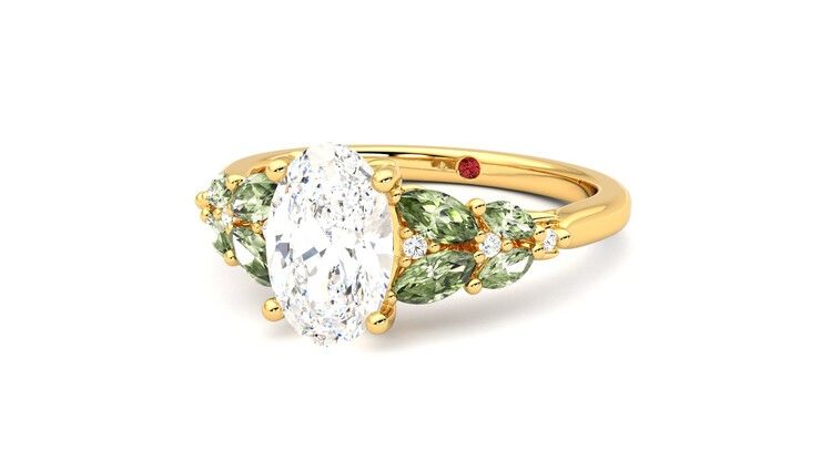 Taylor & Hart Cascade Oval Engagement Ring 360 degree image 26