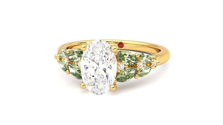 Taylor & Hart Cascade Oval Engagement Ring 360 degree image 27