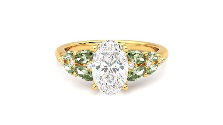 Taylor & Hart Cascade Oval Engagement Ring 360 degree image 29